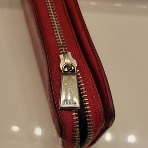 Furla Crimson Leather Zip Wallet